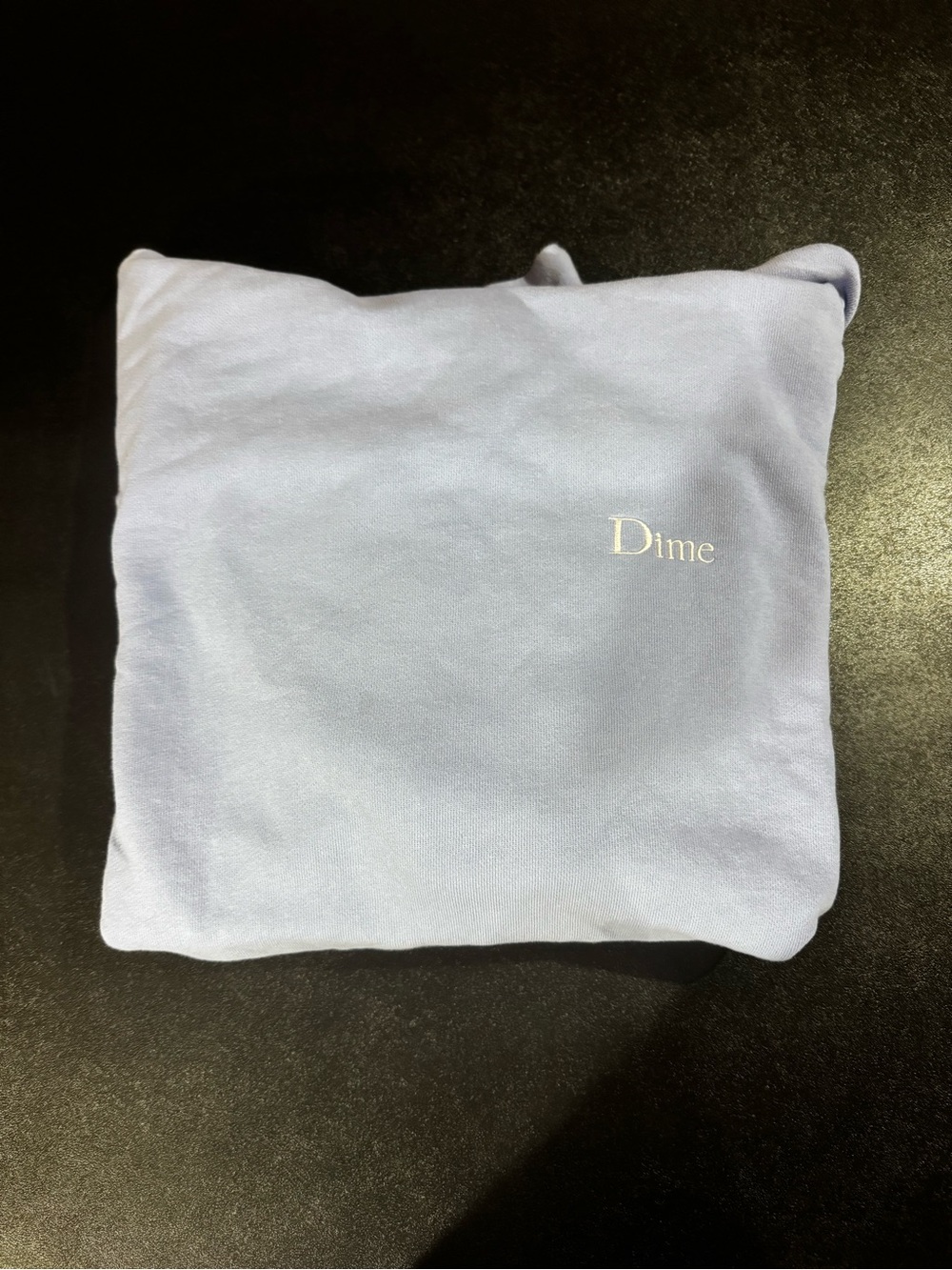 Dime light purple hoodie with logo on left chest